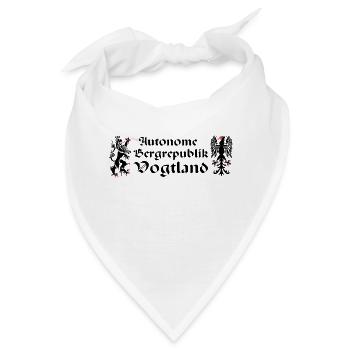 Vogtland autonom Greif Löwe Sachsen Bergrepublik - Bandana - Weiß - Vorne