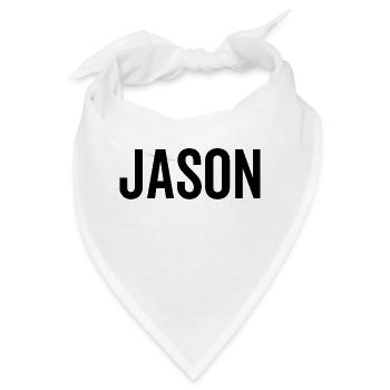 Jason Custom Name Schriftart Text Geburtstag - Bandana - Weiß - Vorne