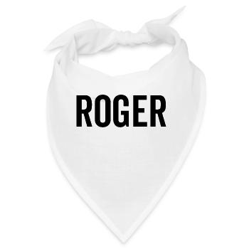 Roger Custom Name Schriftart Text Geburtstag - Bandana - Weiß - Vorne