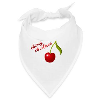 cherry christmas - Bandana - Weiß - Vorne