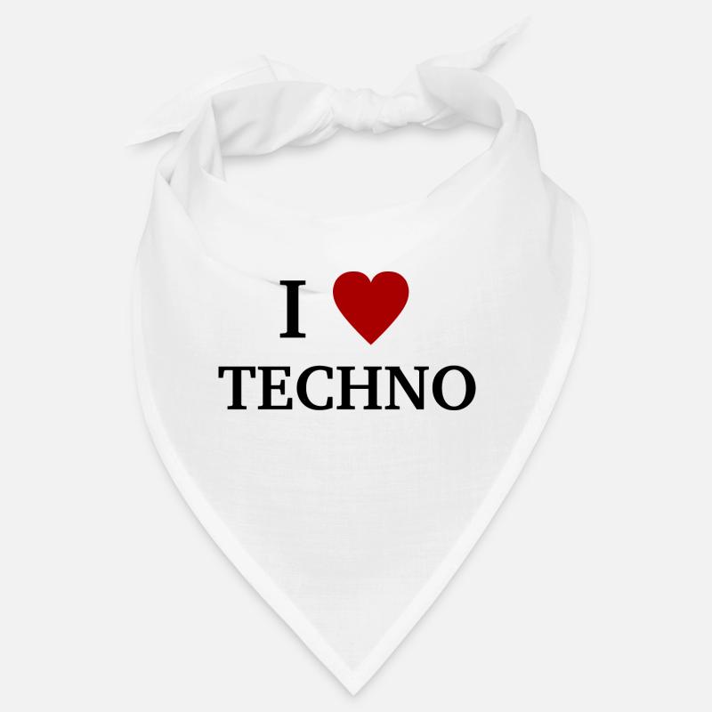I Love Techno - I love techno music Bandana