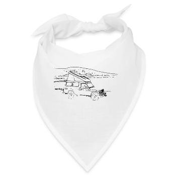 Offroader am See - Bandana - Weiß - Vorne