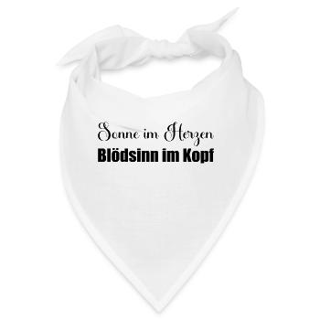 Sonne im Herz Blödsinn im Kopf - Bandana - Weiß - Vorne