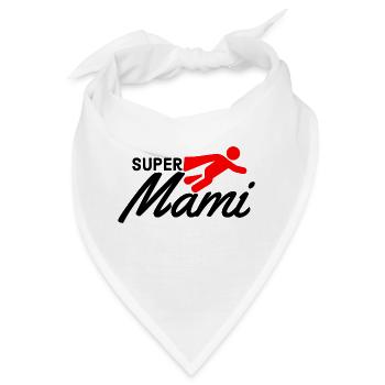 Super Mami Text mit Figur flieger rot Muttertag - Bandana - Weiß - Vorne