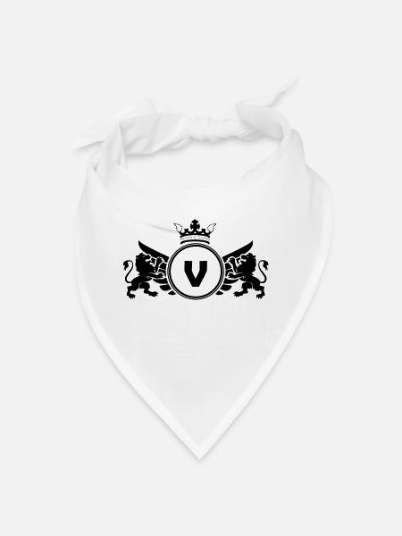 Buchstabe V Wappen - Bandana - Weiß