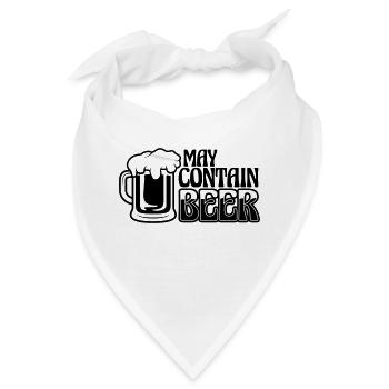 Spruch May Contain Beer - Bandana - Weiß - Vorne