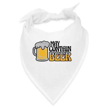 May Contain Beer Spruch - Bandana - Weiß - Vorne