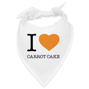 I LOVE CARROT CAKE Karottenkuchen - Bandana - Weiß - Vorne