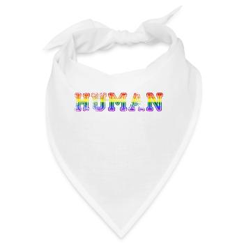 Human LGBTQ Gay Pride Regenbogen Mensch - Bandana - Weiß - Vorne