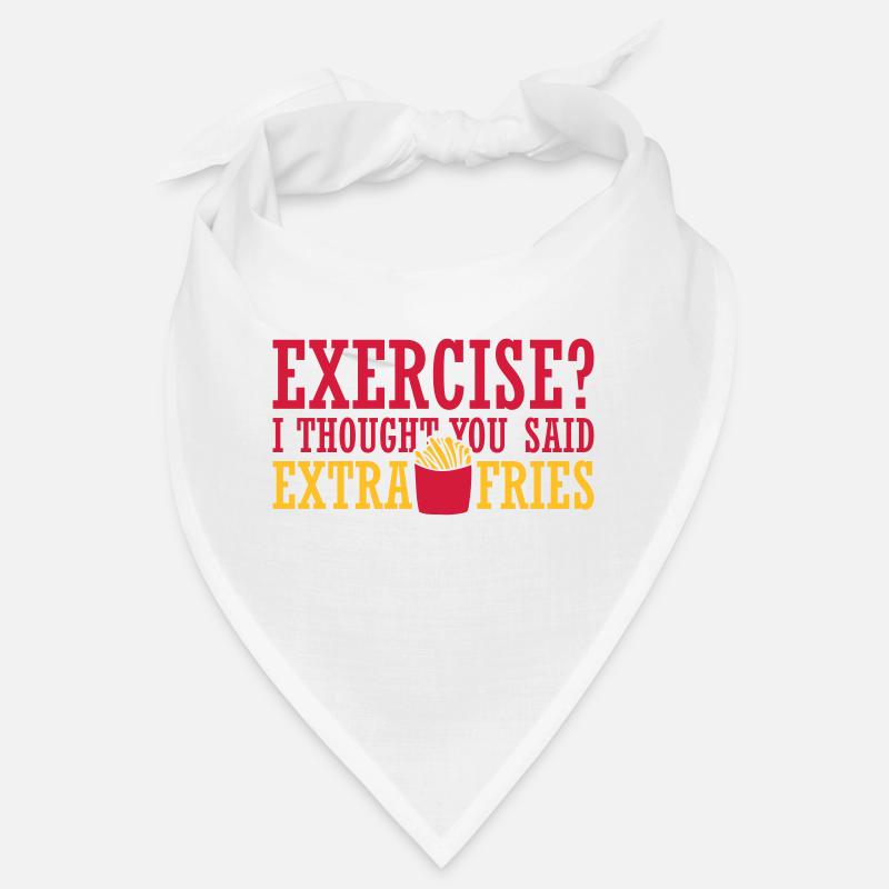 Exercise Extra Fries Quote Bandana