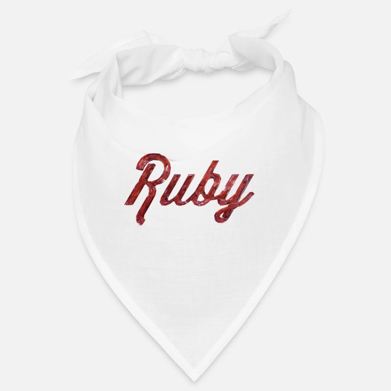 Ruby Stylized Text - Bandana - white