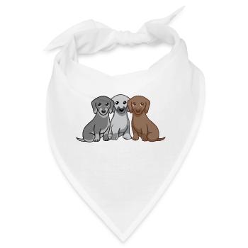 Drei Hunde - Bandana - Weiß - Vorne