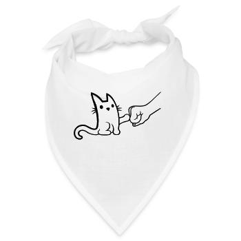 Katze Fist Pump Brofist - Bandana - Weiß - Vorne