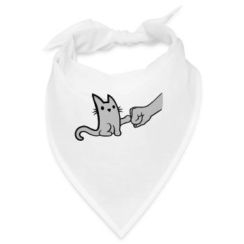 Fist Pump Brofist Katze - Bandana - Weiß - Vorne