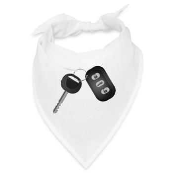 einzelner Autoschlüssel mit Funkfernbedienung - Bandana - Weiß - Vorne