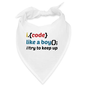 Code Like A Boy Coder Programmer Software Develope - Bandana - Weiß - Vorne