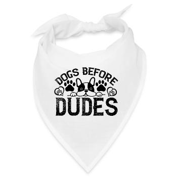 Hunde vor Männern  - Bandana - Weiß - Vorne