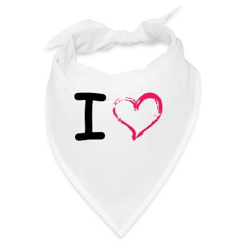 I Heart - Bandana - Weiß - Vorne