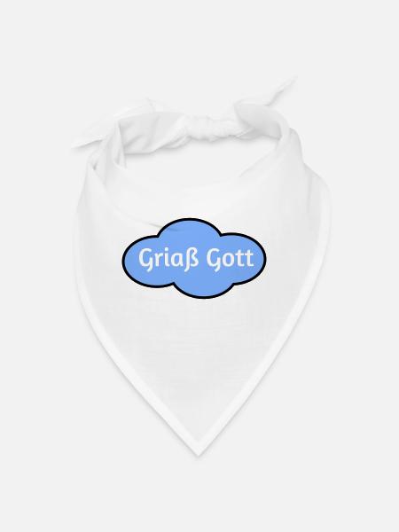 Griaß Gott - Bandana - Weiß - Vorne