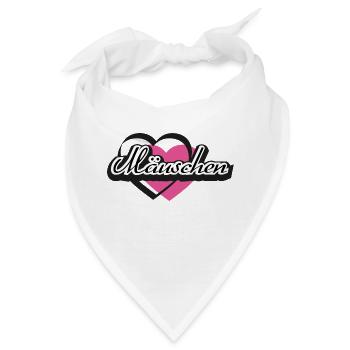 Kosename Mäuschen Herz - Bandana - Weiß - Vorne
