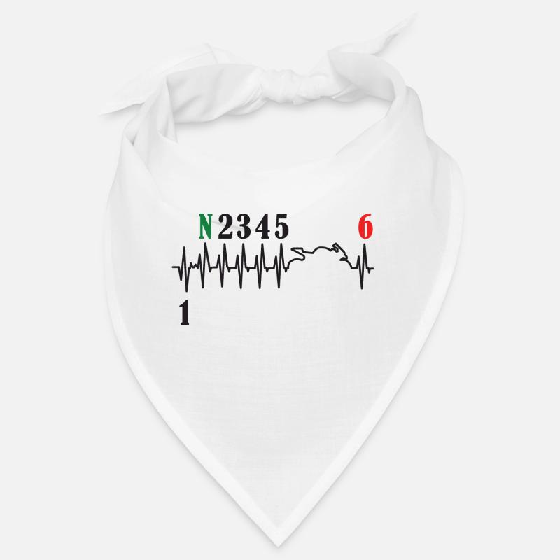 Motorcycle Gear Shift Heartbeat Biker - Bandana - white