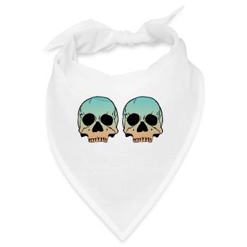 2 Skulls - Bandana - Weiß - Vorne
