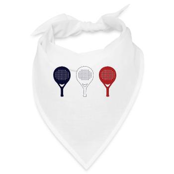 PADEL Blau Weiß Rot - Bandana - Weiß - Vorne