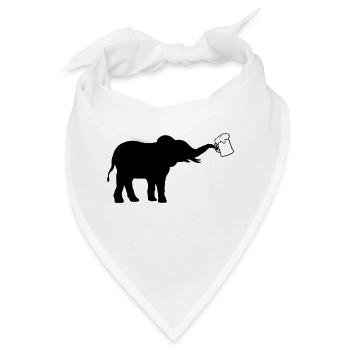 Krug Bier Elefant cool - Bandana - Weiß - Vorne