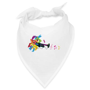 Trompete Musik Note CLE Sol Fantasy - Bandana - Weiß - Vorne