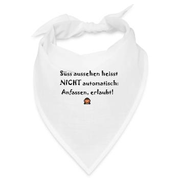 nicht anfassen, don`t touch - Bandana - Weiß - Vorne