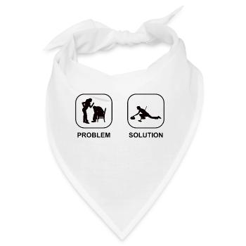 Curling Stein Curler Curlingstein Geschenk Curl - Bandana - Weiß - Vorne