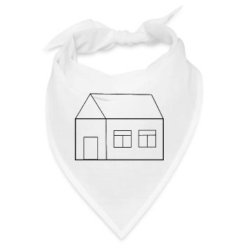 Haus schwarz Bauherr Richtfest Geschenk Einzug - Bandana - Weiß - Vorne