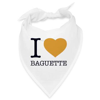I LOVE BAGUETTE Frankreich - Bandana - Weiß - Vorne