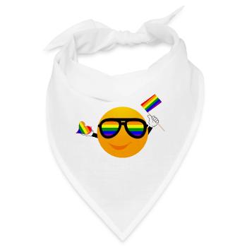 SMILE EMOTICONE LGBTQ - Bandana - Weiß - Vorne