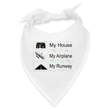 Mein Haus, mein Flugzeug, Meine Landebahn - Bandana - Weiß - Vorne