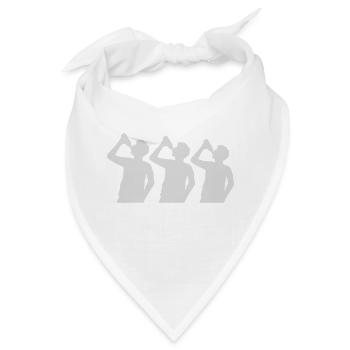 Silhouette 3 Freunde Bier - Bandana Dreieckstuch - Weiß - Vorne