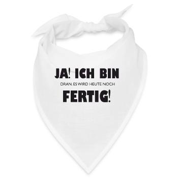 Ja fertig - Bandana - Weiß - Vorne