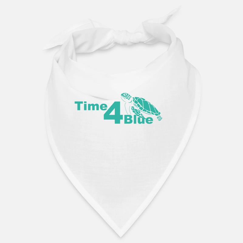 Time4Blue Logo Turquoise - Bandana - blanc