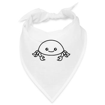 Lustige Krabbe - Bandana - Weiß - Vorne