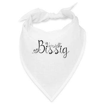 Vorsicht Bissig Schwarz - Bandana - Weiß - Vorne