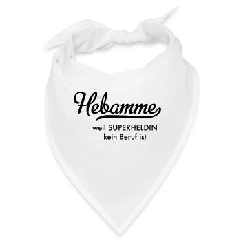 Hebamme - Bandana - Weiß - Vorne