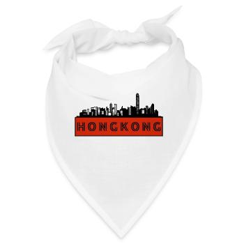 Stadt Hongkong - China - Bandana - Weiß - Vorne