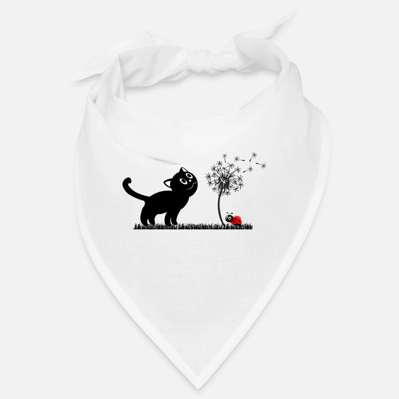 Spring design - cat, dandelion, ladybug Bandana