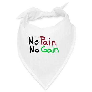 No Pain No Gain - Bandana - Weiß - Vorne