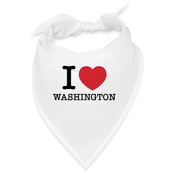Ich liebe Washington | I Heart Washington - Bandana - Weiß - Vorne