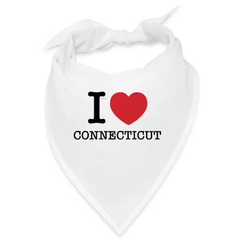 Ich liebe Connecticut | I Heart Connecticut - Bandana - Weiß - Vorne