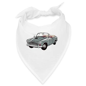 Graues Cabriolet - Bandana - Weiß - Vorne
