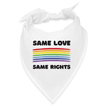 LGBTQ+ Pride Month - Gleiche Liebe. Gleiche Rechte. - Bandana - Weiß - Vorne
