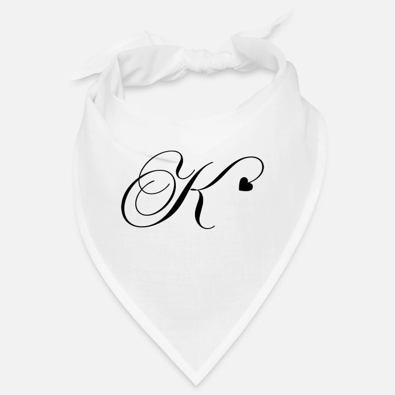 Buchstabe k Herz Kalligraphie Bandana