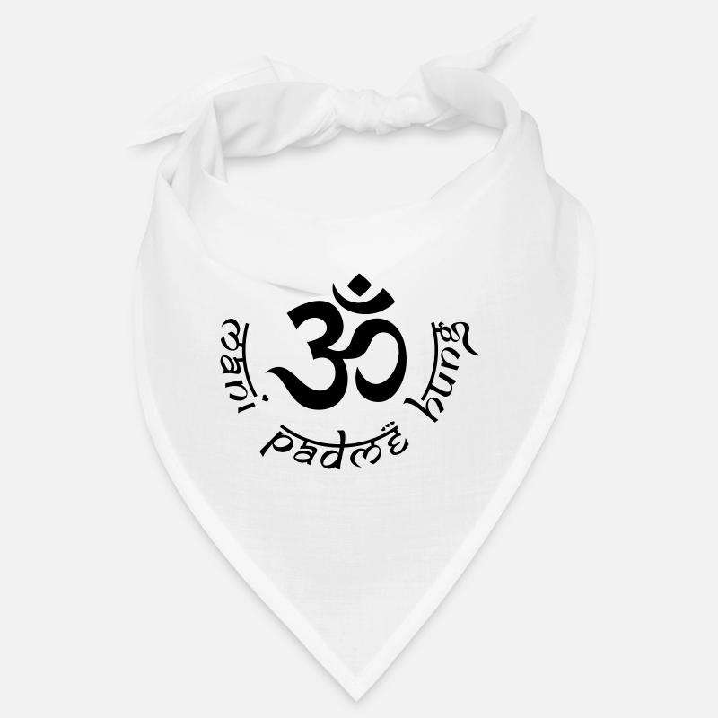 OM Mani Padme Hung - Bandana - Weiß
